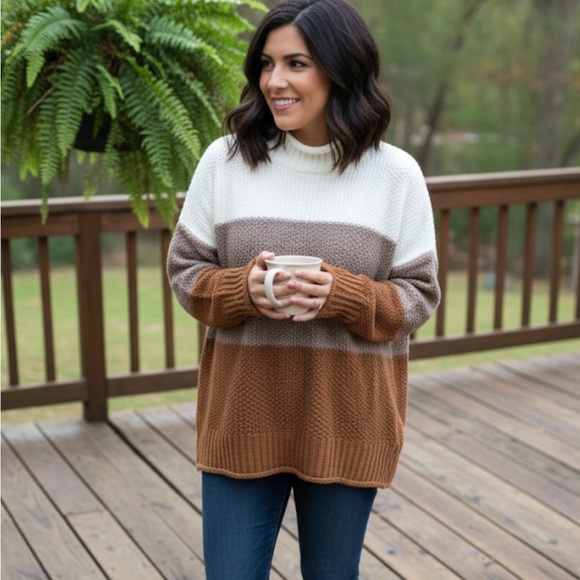 NWT Color Block Sweater S/M - Picture 1 of 7